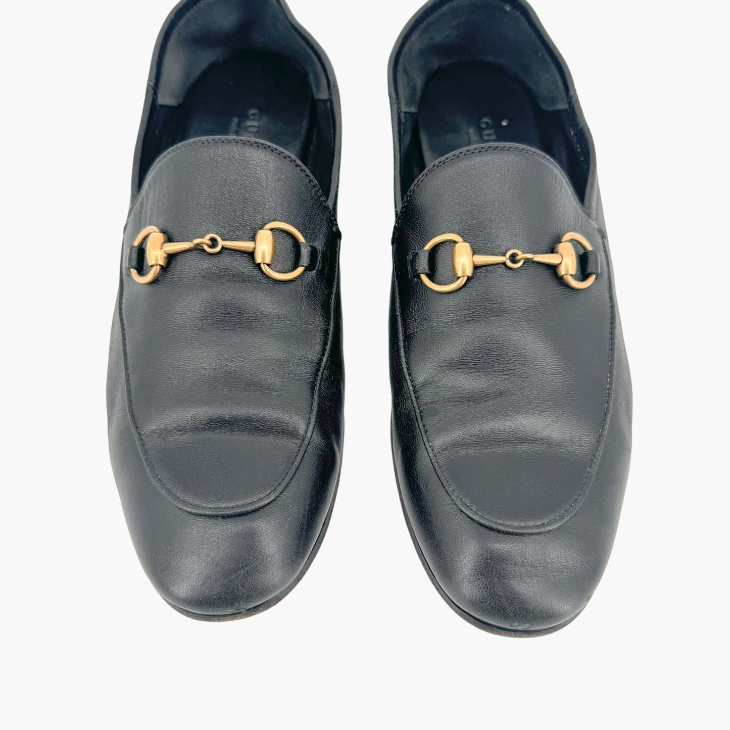 Gucci Brixton Horsebit Loafers in Black Leather Size 37.5
