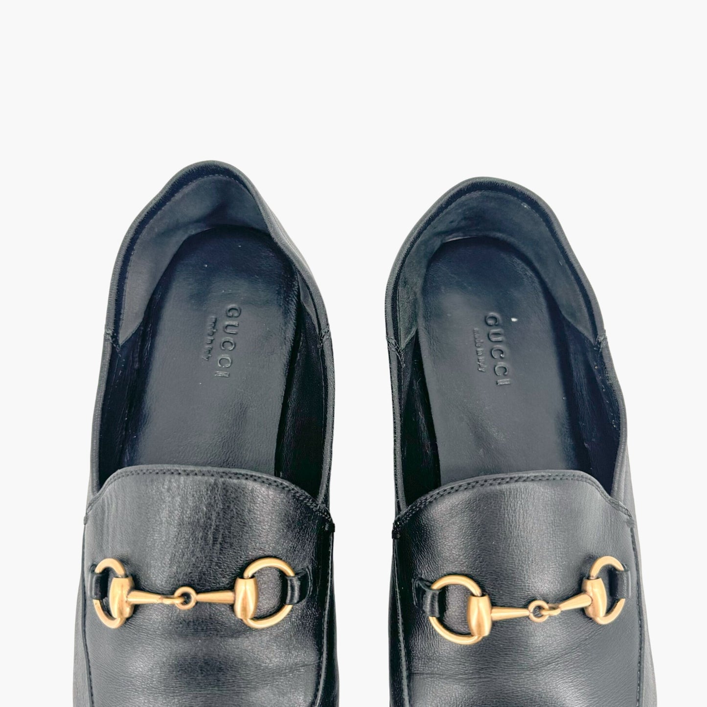Gucci Brixton Horsebit Loafers in Black Leather Size 37.5