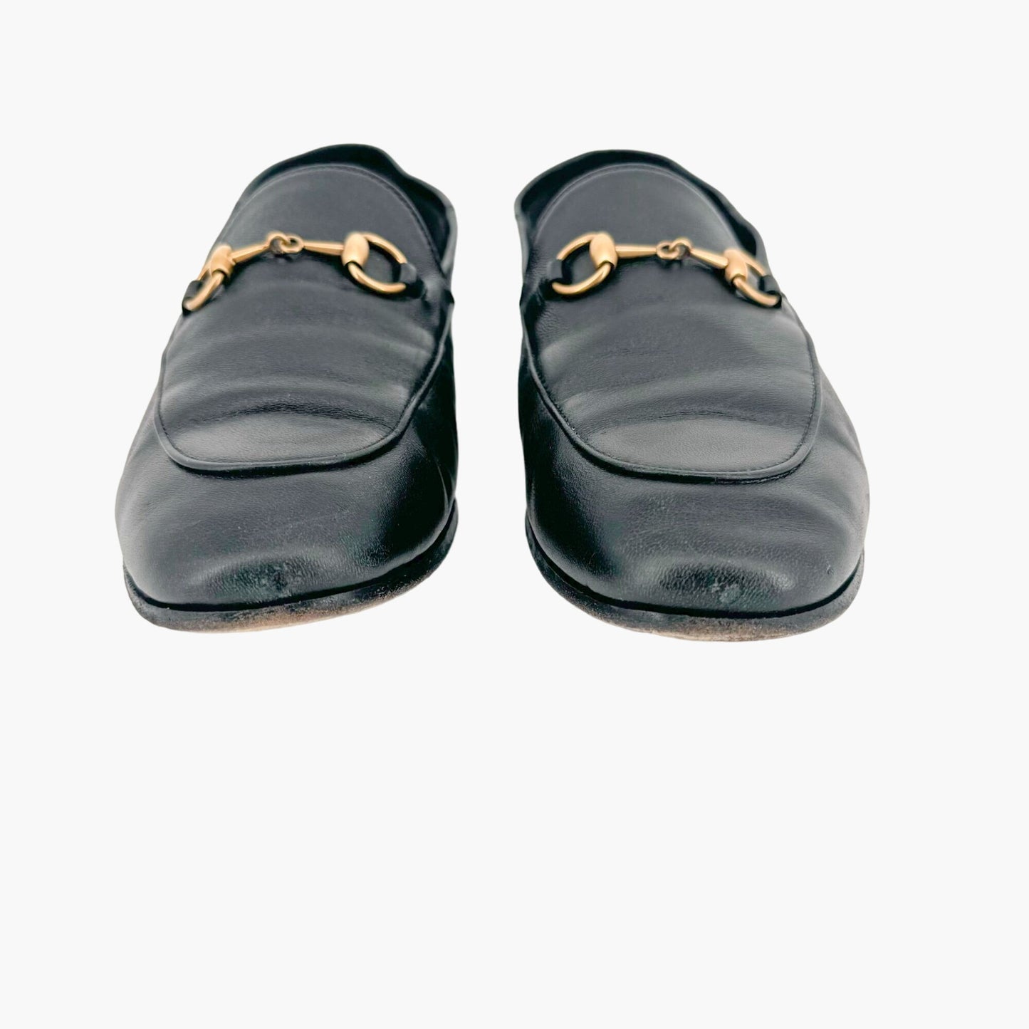 Gucci Brixton Horsebit Loafers in Black Leather Size 37.5