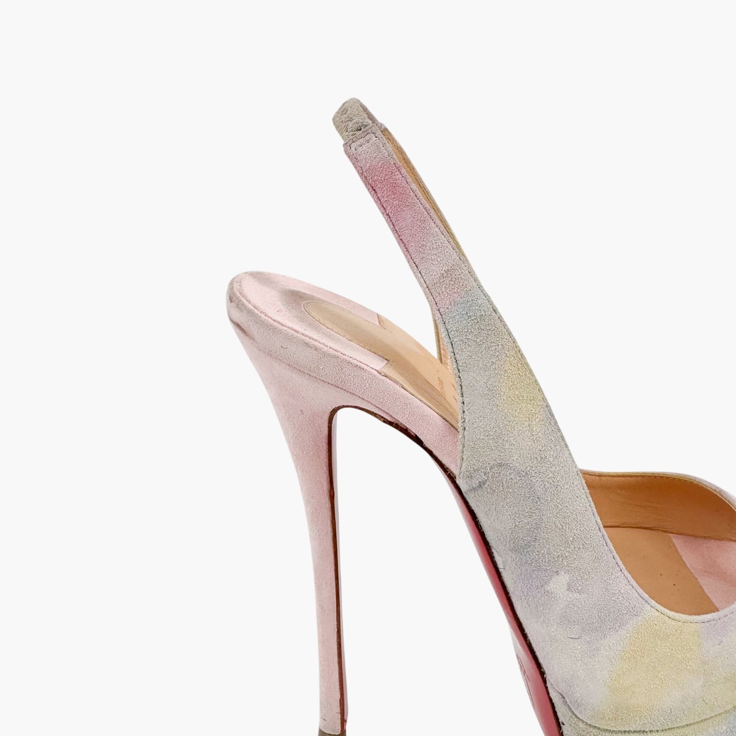 Christian Louboutin Watercolor Suede Platform Slingback Heels – Size 36.5
