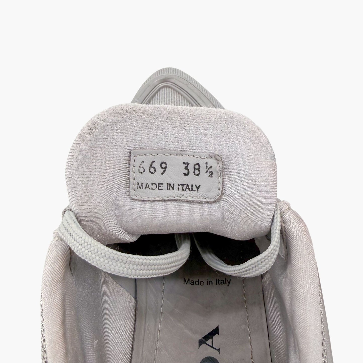 Prada Monolith Evolution Thunder Sneakers Silver Mesh Size 38.5