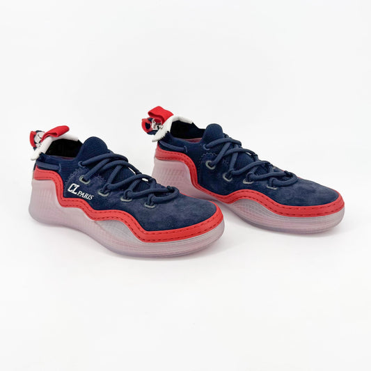 Christian Louboutin Navy Blue Suede Arpoador Spike Sneakers – Size 37