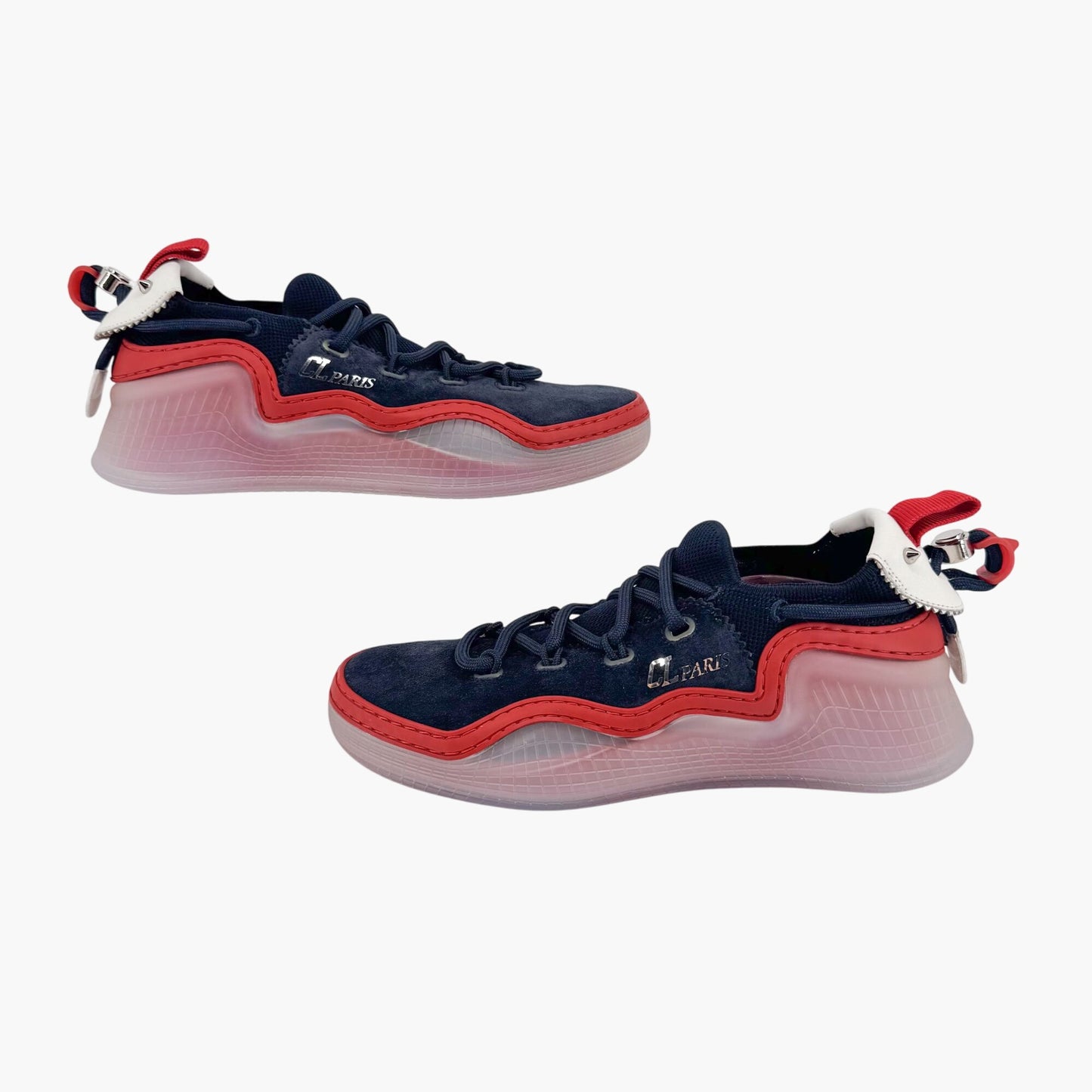 Christian Louboutin Navy Blue Suede Arpoador Spike Sneakers – Size 37