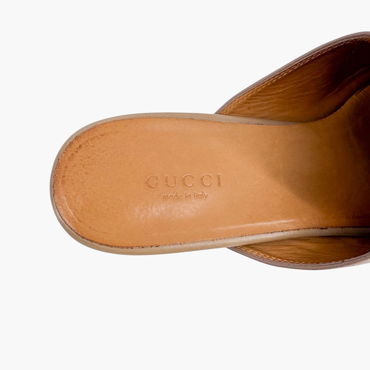 Gucci Princetown Horsebit Mules in Beige Leather – Size 38