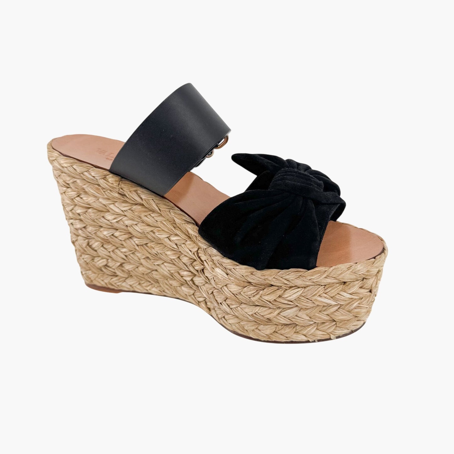 Valentino Garavani Black Suede Espadrille Wedge Sandals Size 38
