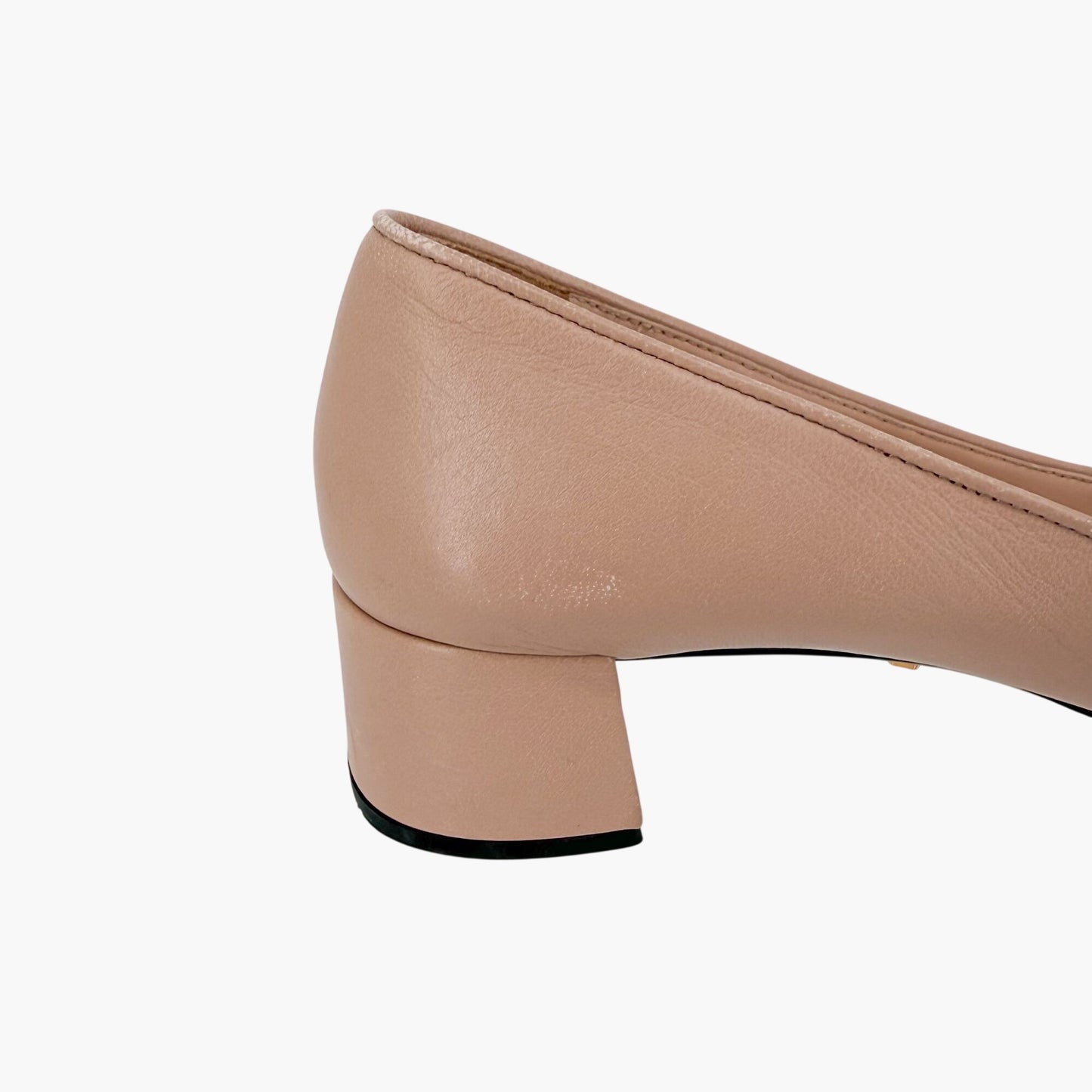 Prada Cap Toe Ballet Pumps Beige Leather Size 40