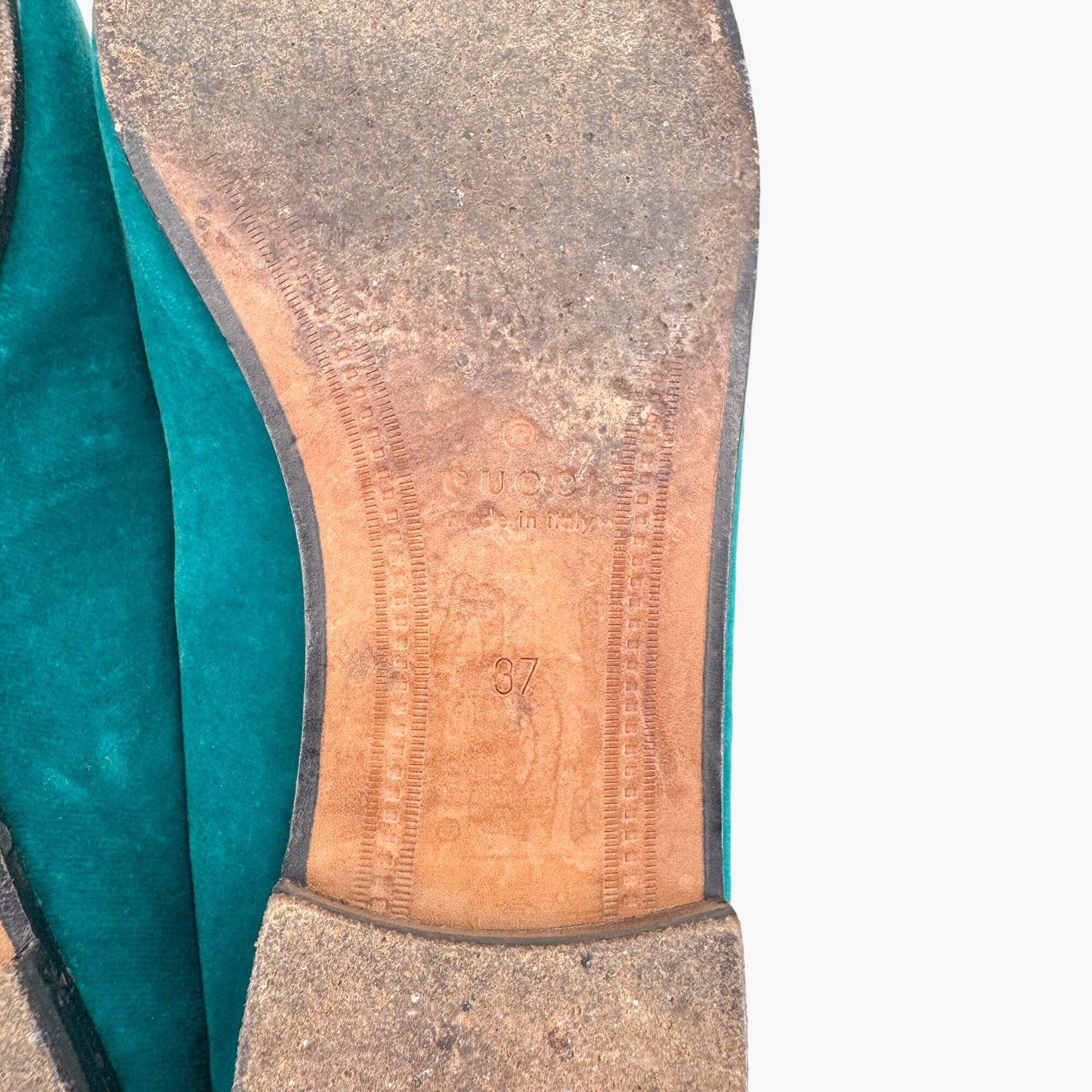 Gucci Jordaan Horsebit Loafer in Teal Velvet