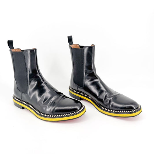 Christian Louboutin Chelsea Ankle Boots in Black Leather Size 41