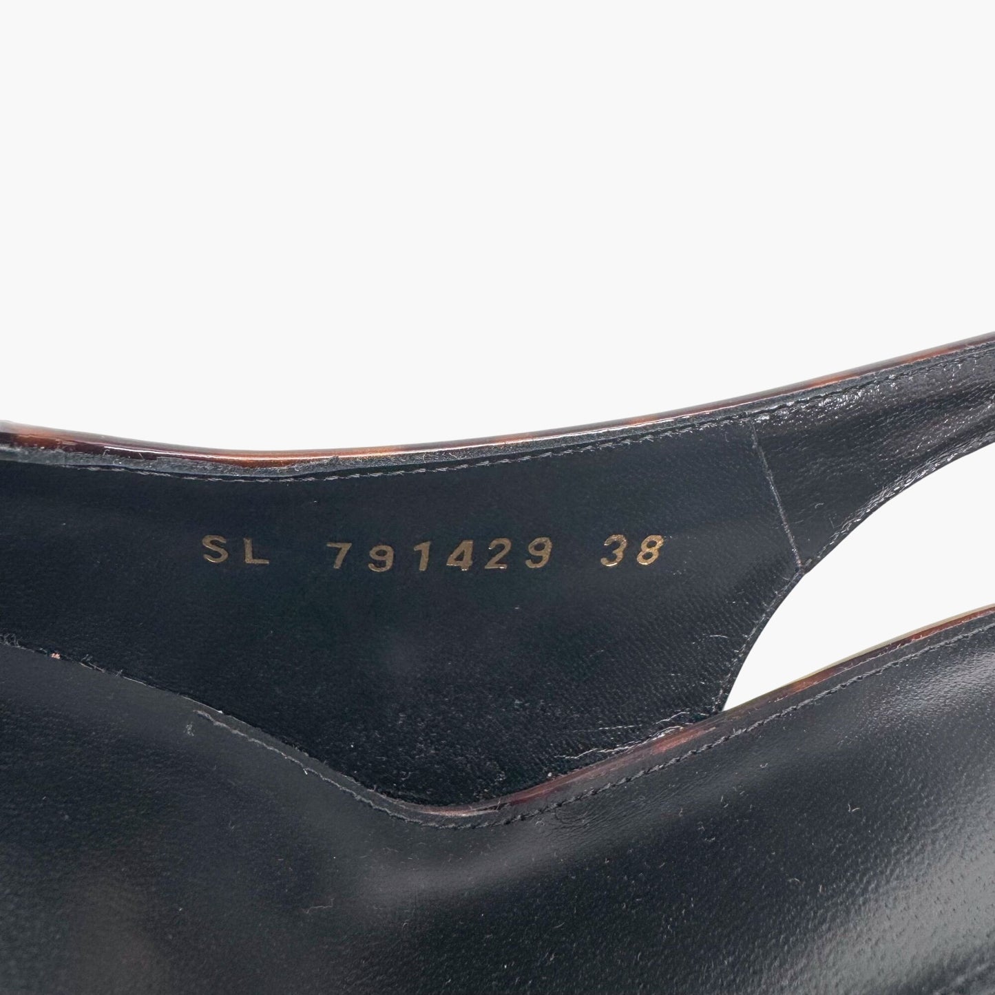 Saint Laurent Dune 110 Slingback Pumps in Brown Tortoise Patent Leather – Size 38