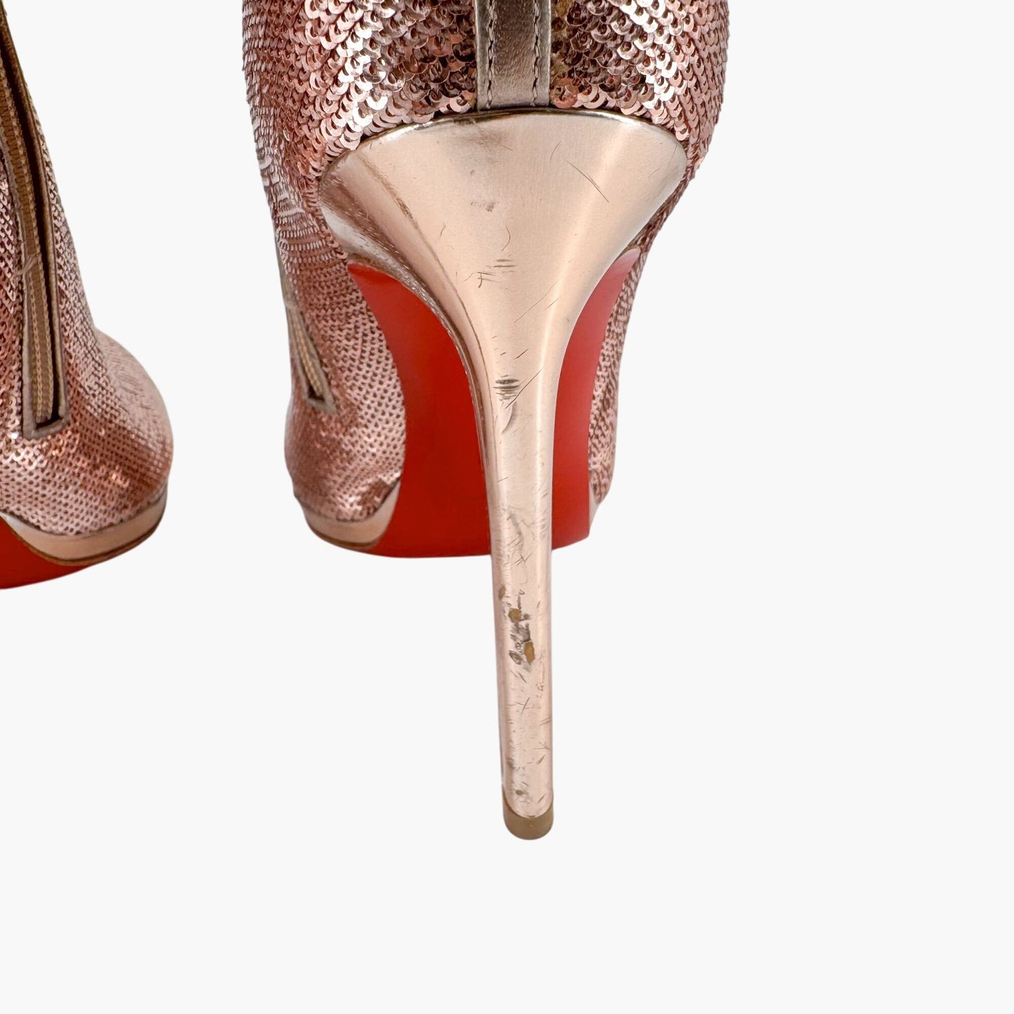 Christian Louboutin Moulin Noir 120 Over-the-Knee Sequin Boots in Pink – Size 40