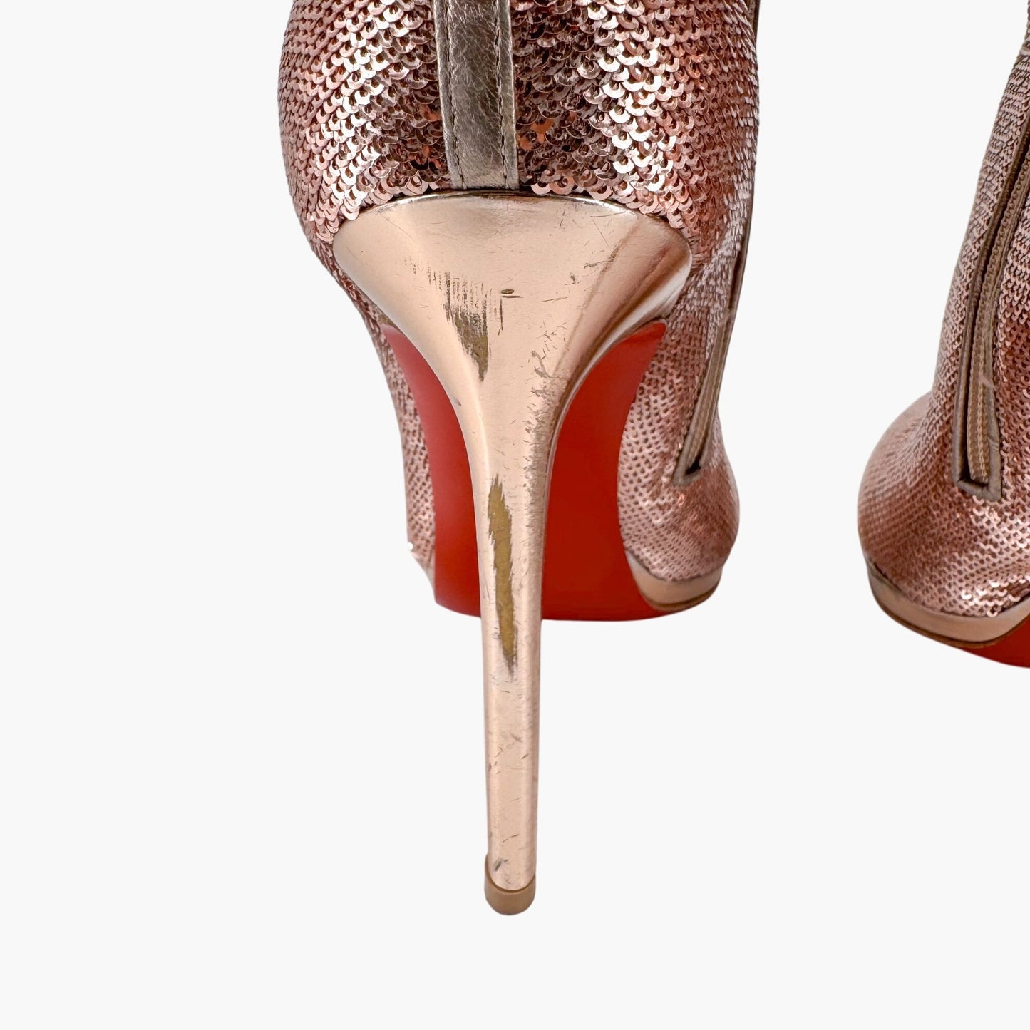 Christian Louboutin Moulin Noir 120 Over-the-Knee Sequin Boots in Pink – Size 40