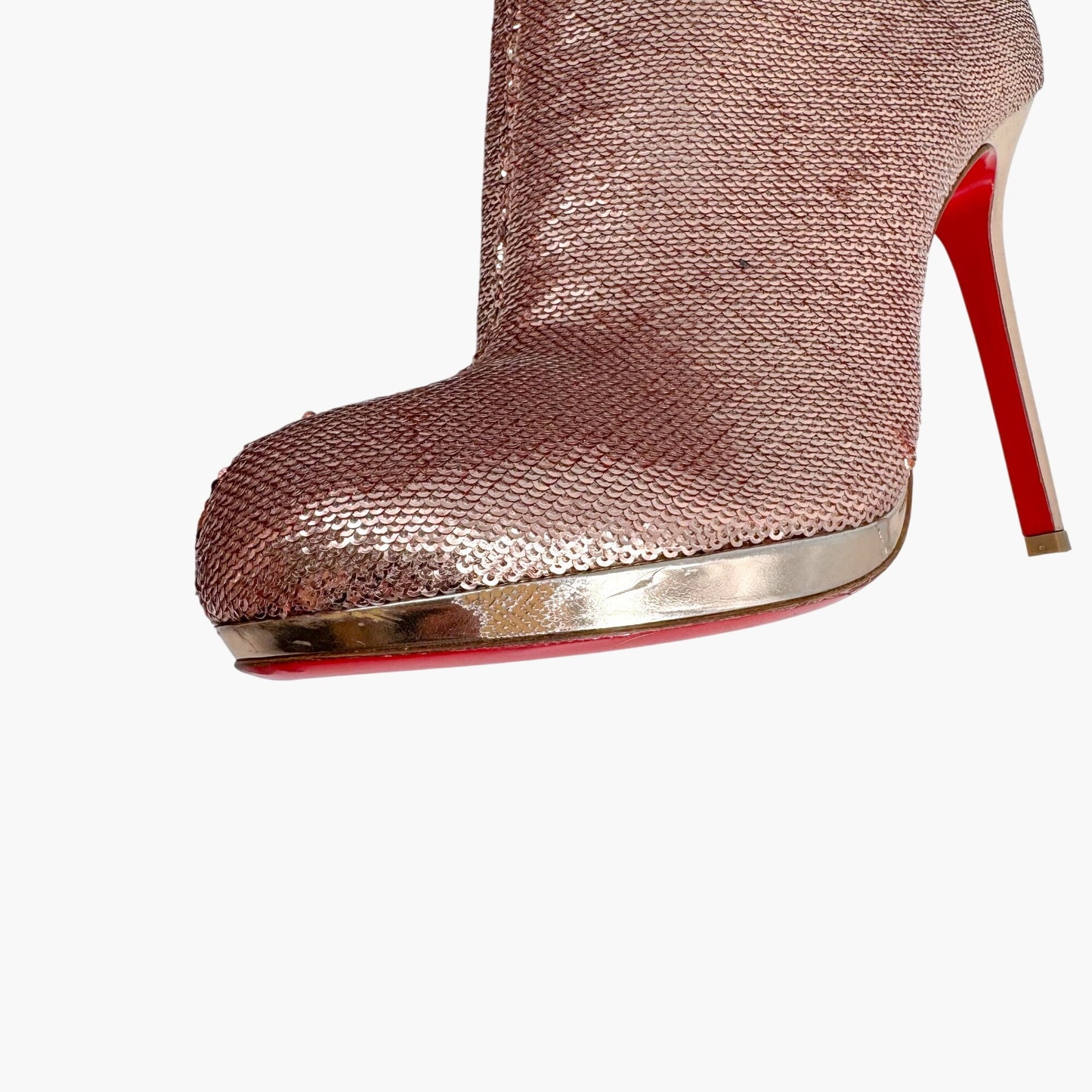 Christian Louboutin Moulin Noir 120 Over-the-Knee Sequin Boots in Pink – Size 40