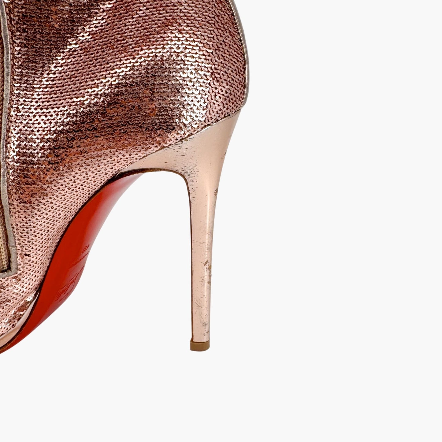Christian Louboutin Moulin Noir 120 Over-the-Knee Sequin Boots in Pink – Size 40