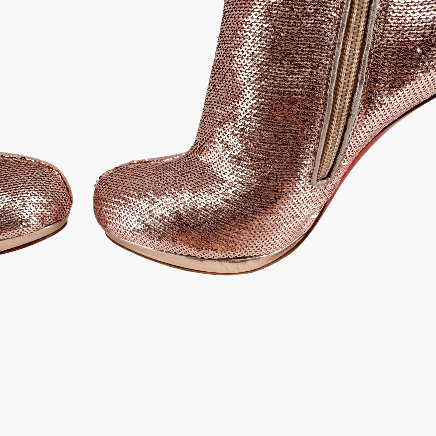 Christian Louboutin Moulin Noir 120 Over-the-Knee Sequin Boots in Pink – Size 40