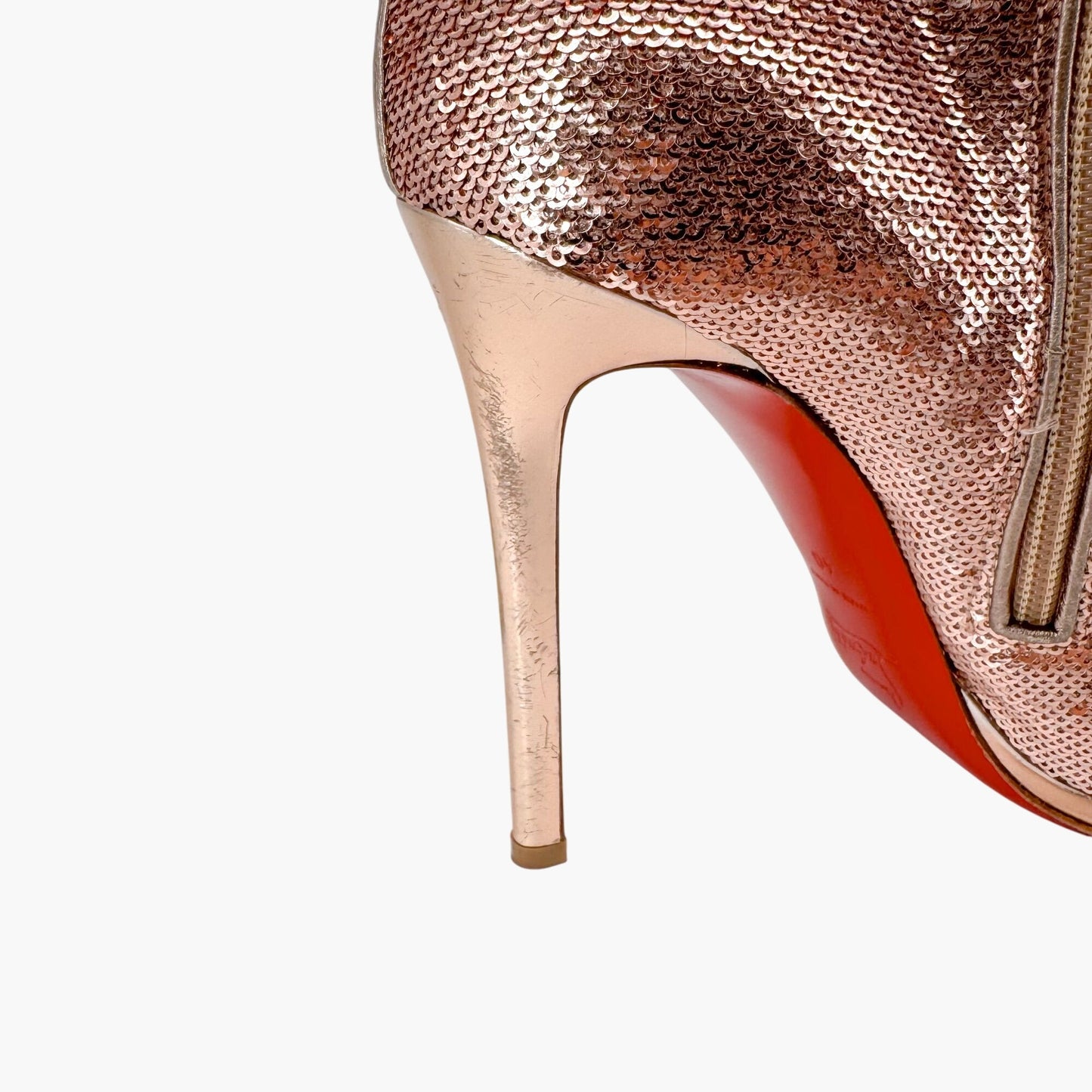 Christian Louboutin Moulin Noir 120 Over-the-Knee Sequin Boots in Pink – Size 40