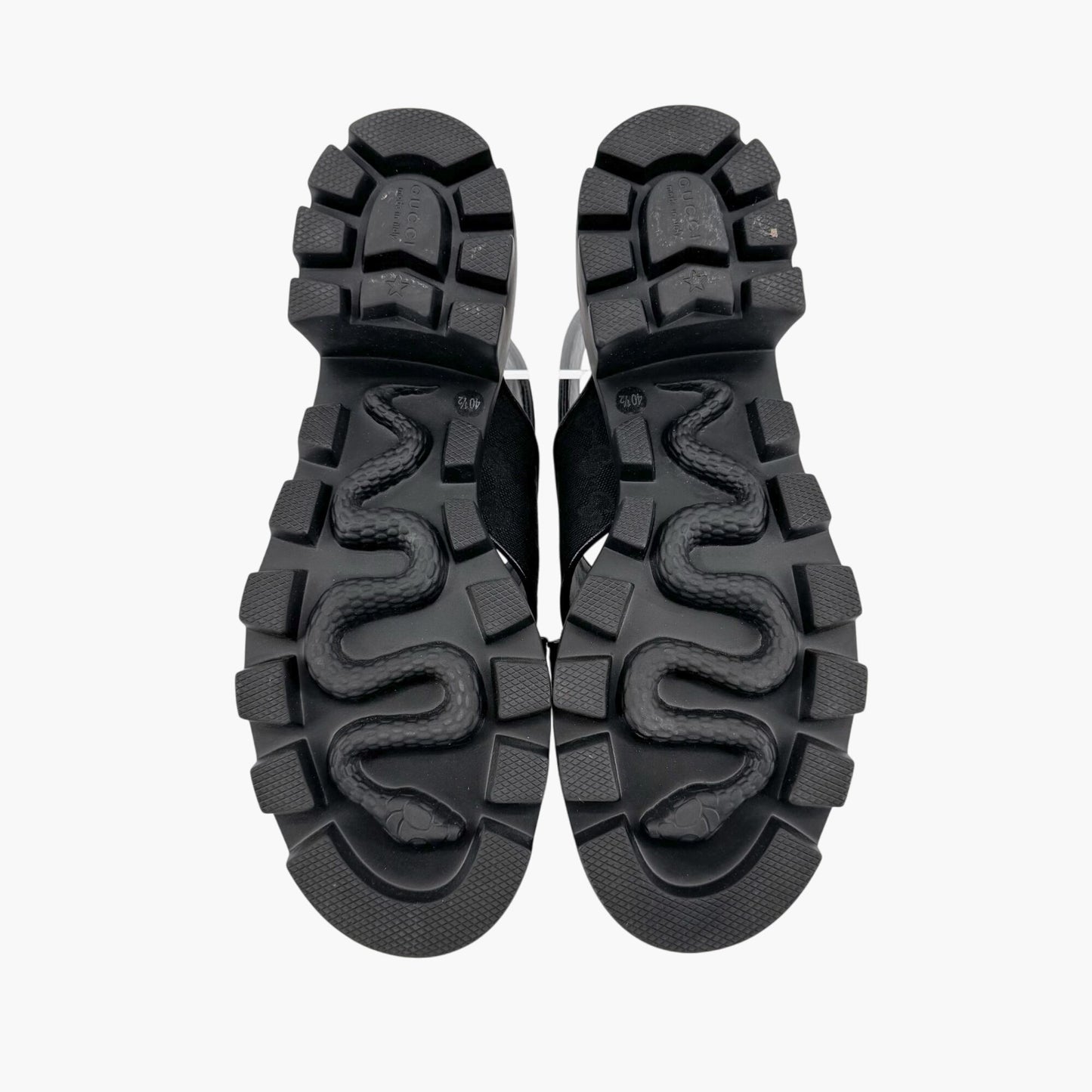 Gucci Granada GG Monogram Lug Sole Sandals in Black Canvas – Size 40.5