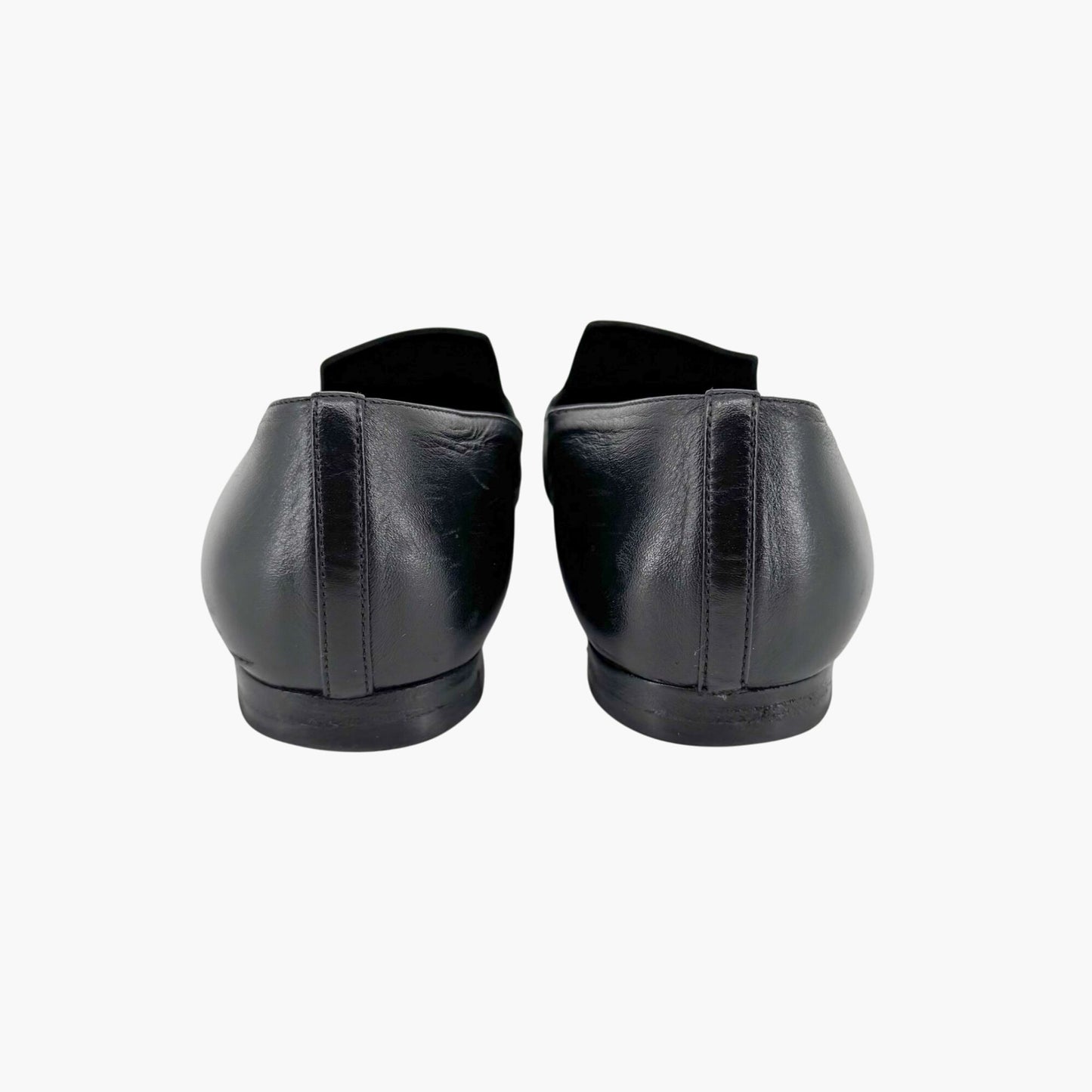 Chanel CC Smoking Loafer Flats in Black Leather – Size 37.5