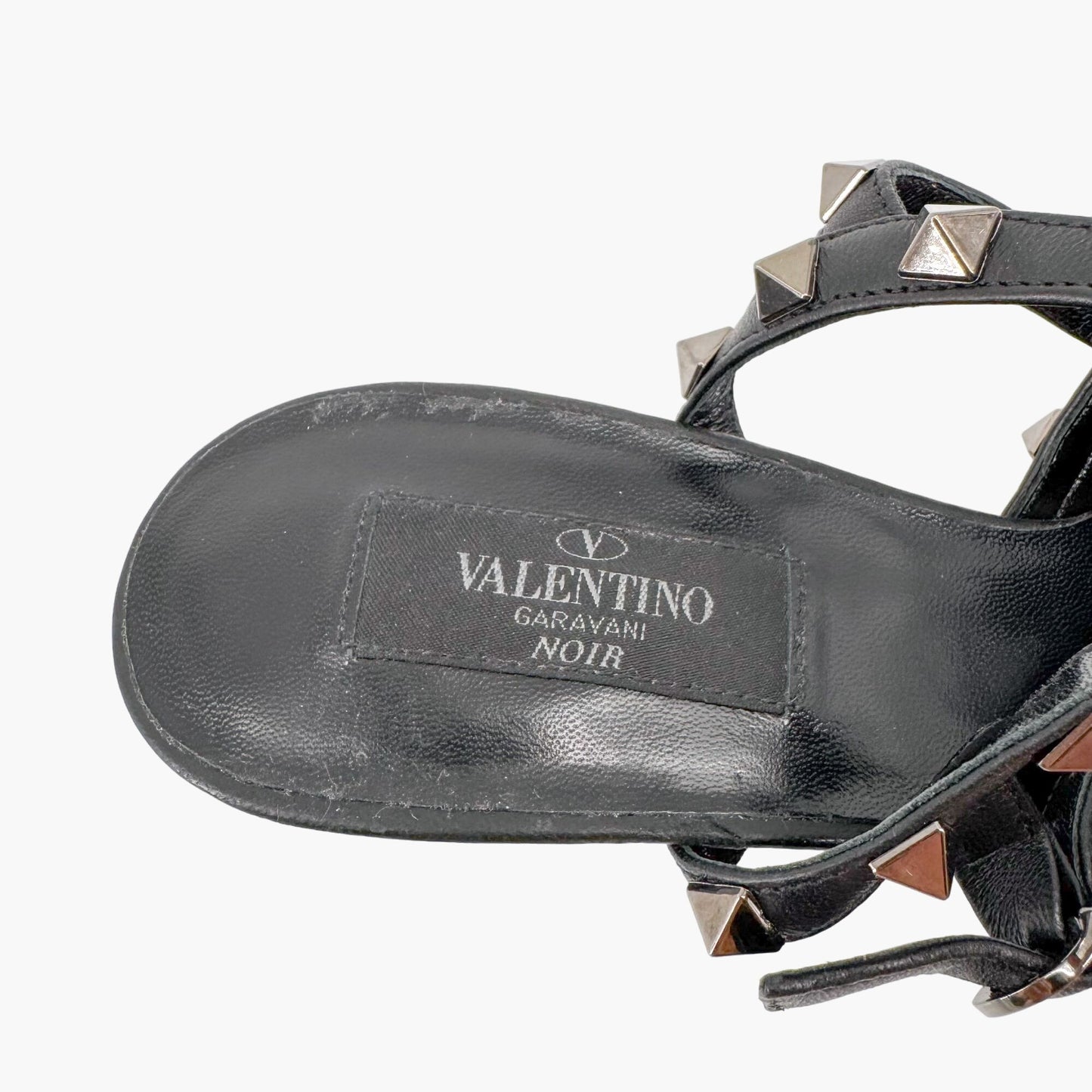 Valentino Garavani Noir Rockstud Caged Pumps in Black Leather Size 39.5