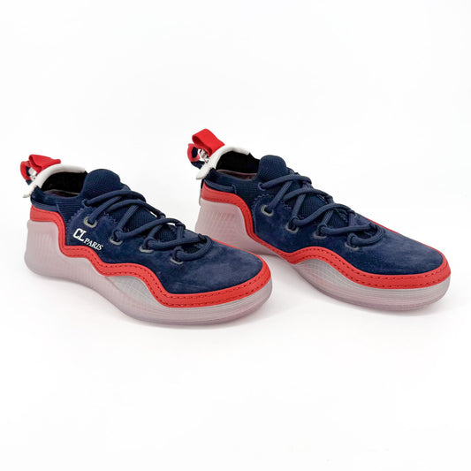 Christian Louboutin Arpoador Sneakers in Navy Blue Suede with Red Soles – Size 39