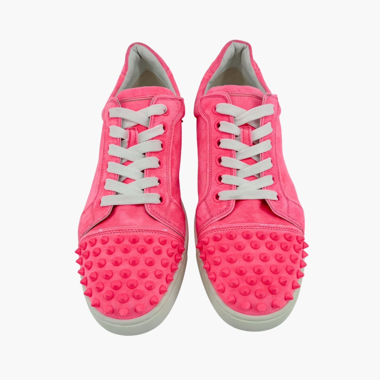 Christian Louboutin Vieira 2 Low Top Spike Sneakers in Pink Poupidou Suede Size 40