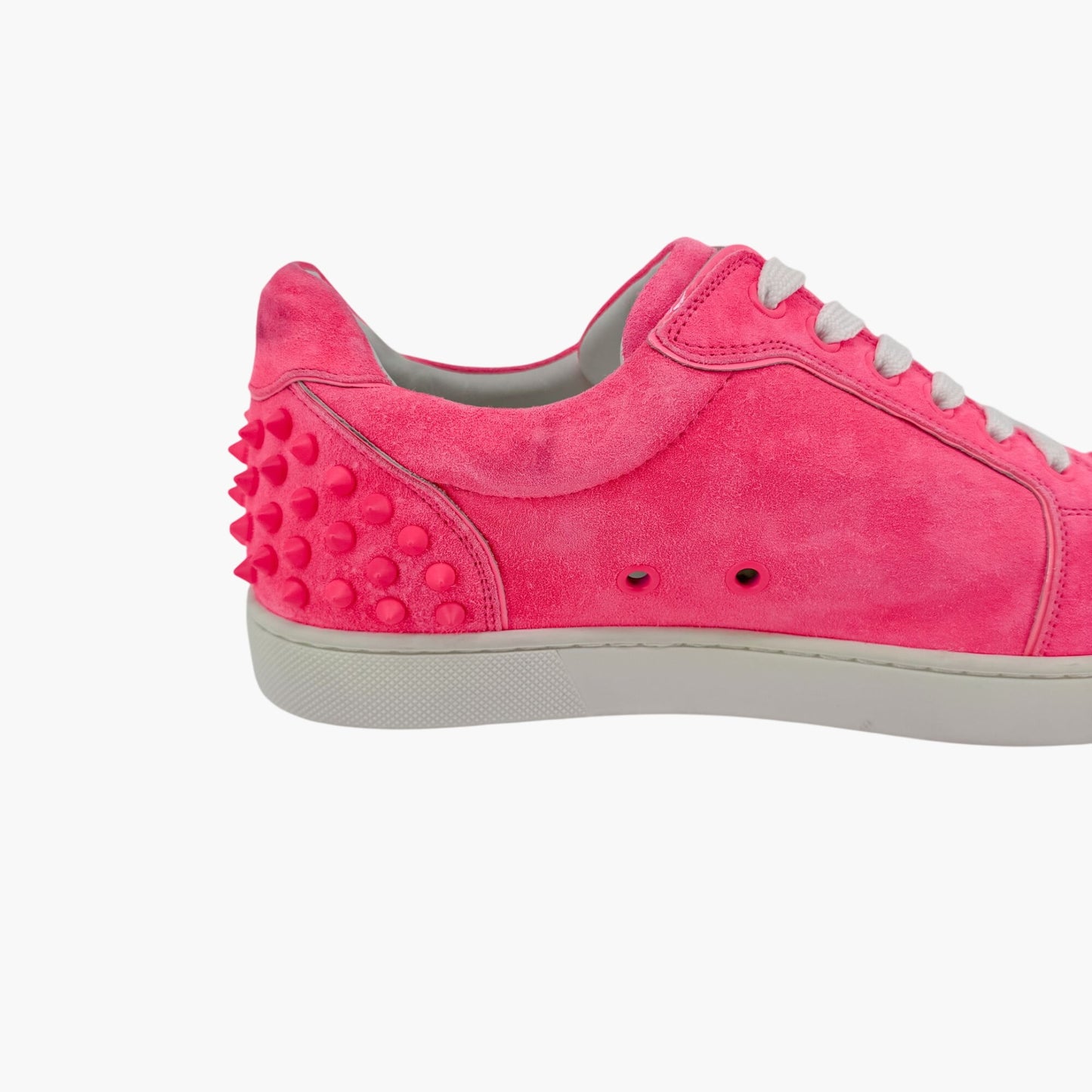 Christian Louboutin Vieira 2 Low Top Spike Sneakers in Pink Poupidou Suede Size 40