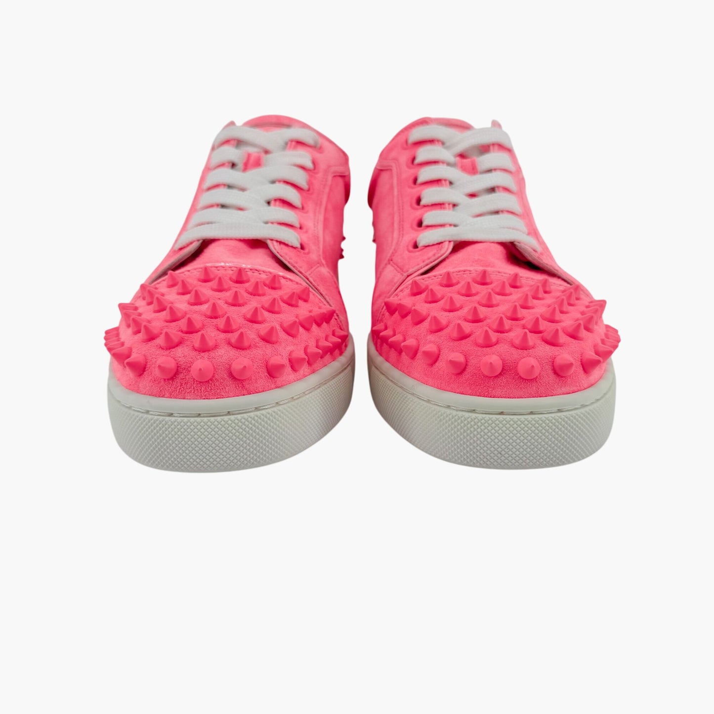 Christian Louboutin Vieira 2 Low Top Spike Sneakers in Pink Poupidou Suede Size 40
