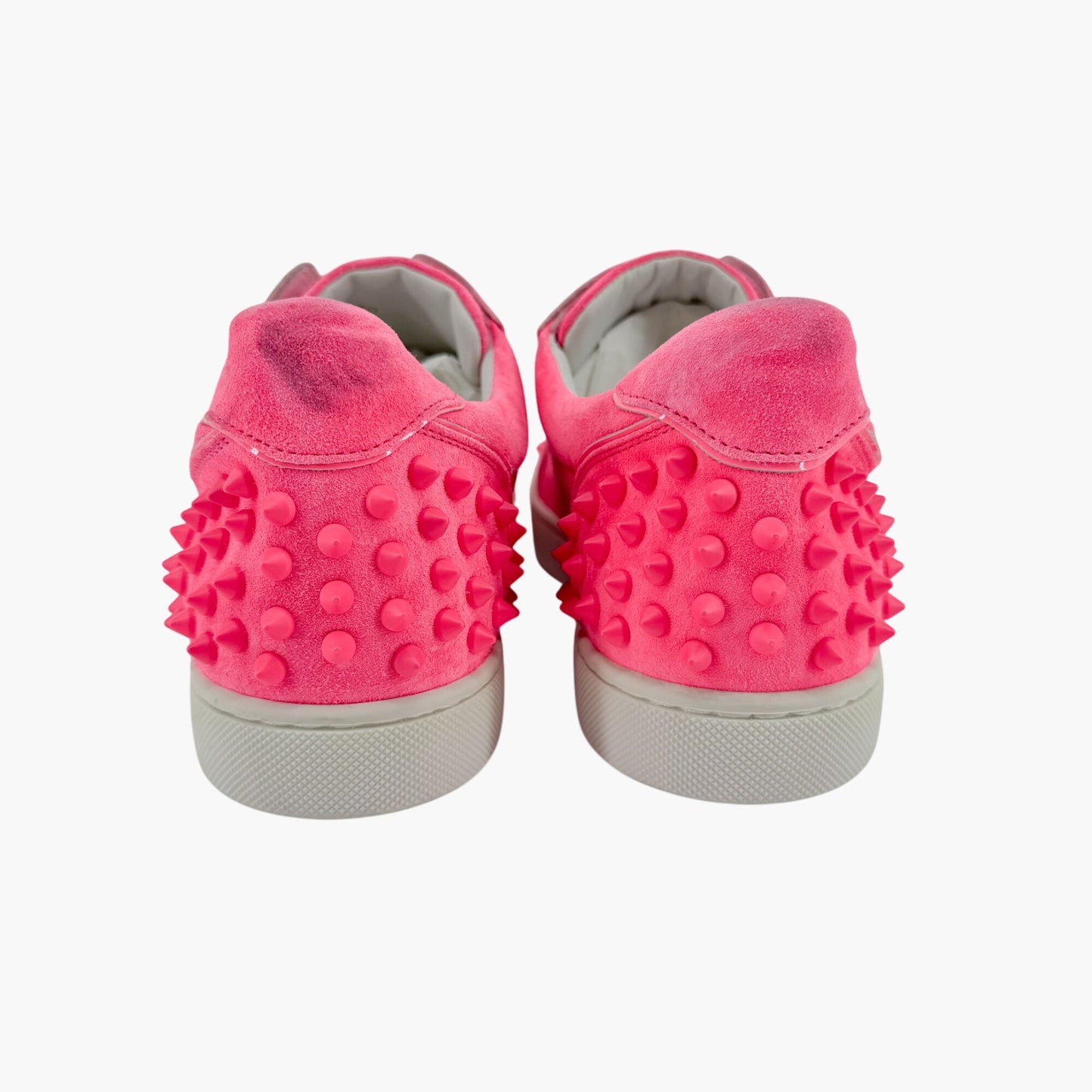 Christian Louboutin Vieira 2 Low Top Spike Sneakers in Pink Poupidou Suede Size 40