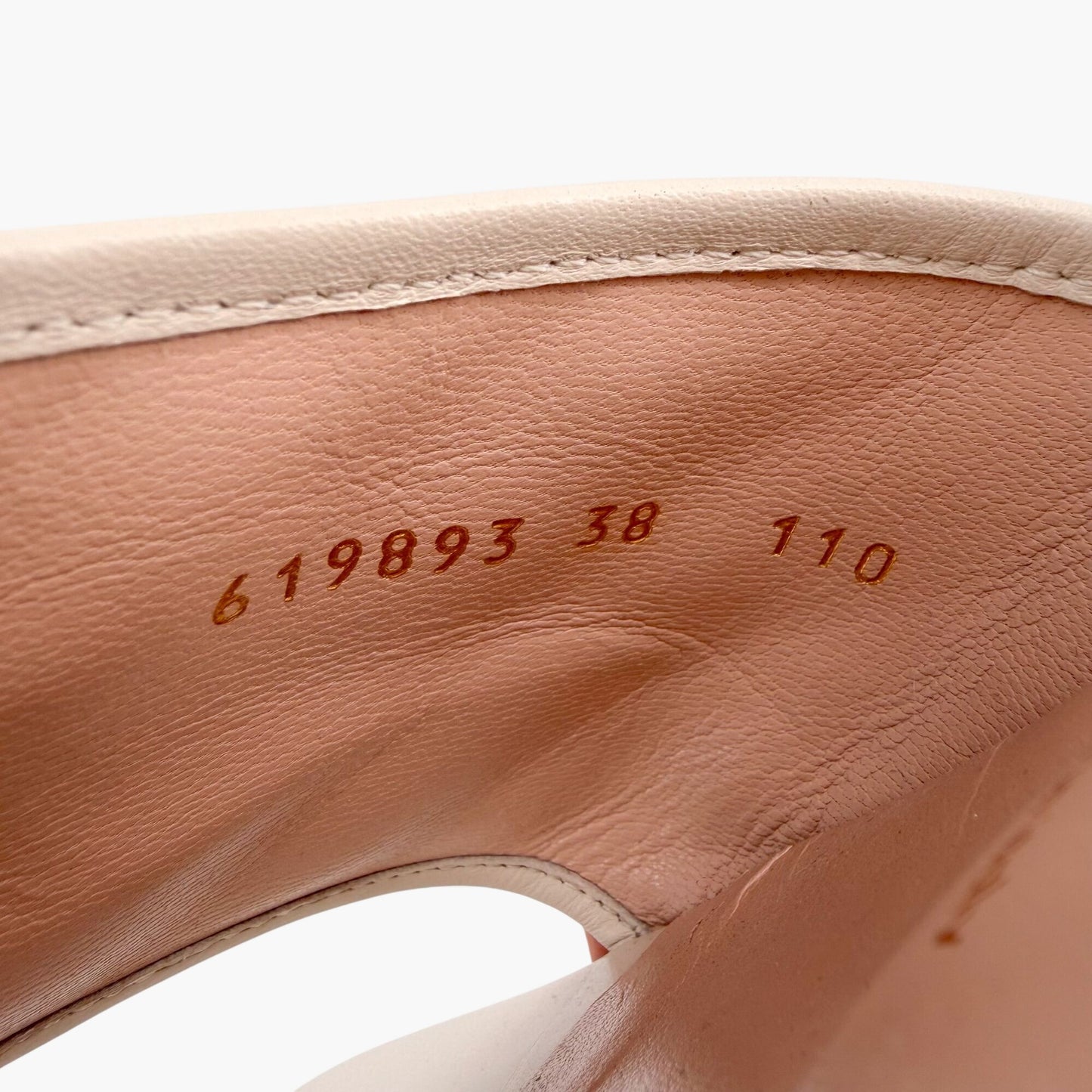 Gucci Marmont GG Jolie Slide Sandals Beige White Size 38