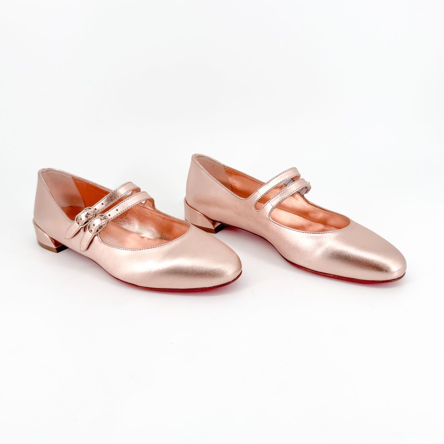 Christian Louboutin Sweet Jane Flats in Leche Metallic Rose Gold Size 36.5