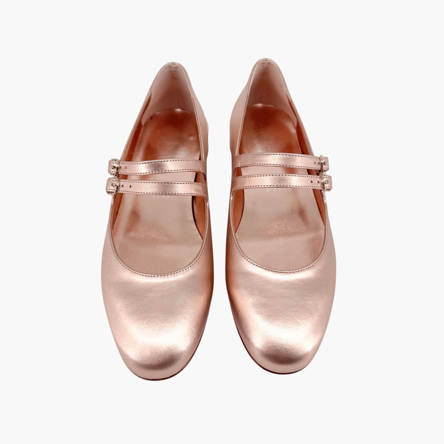 Christian Louboutin Sweet Jane Flats in Leche Metallic Rose Gold Size 36.5