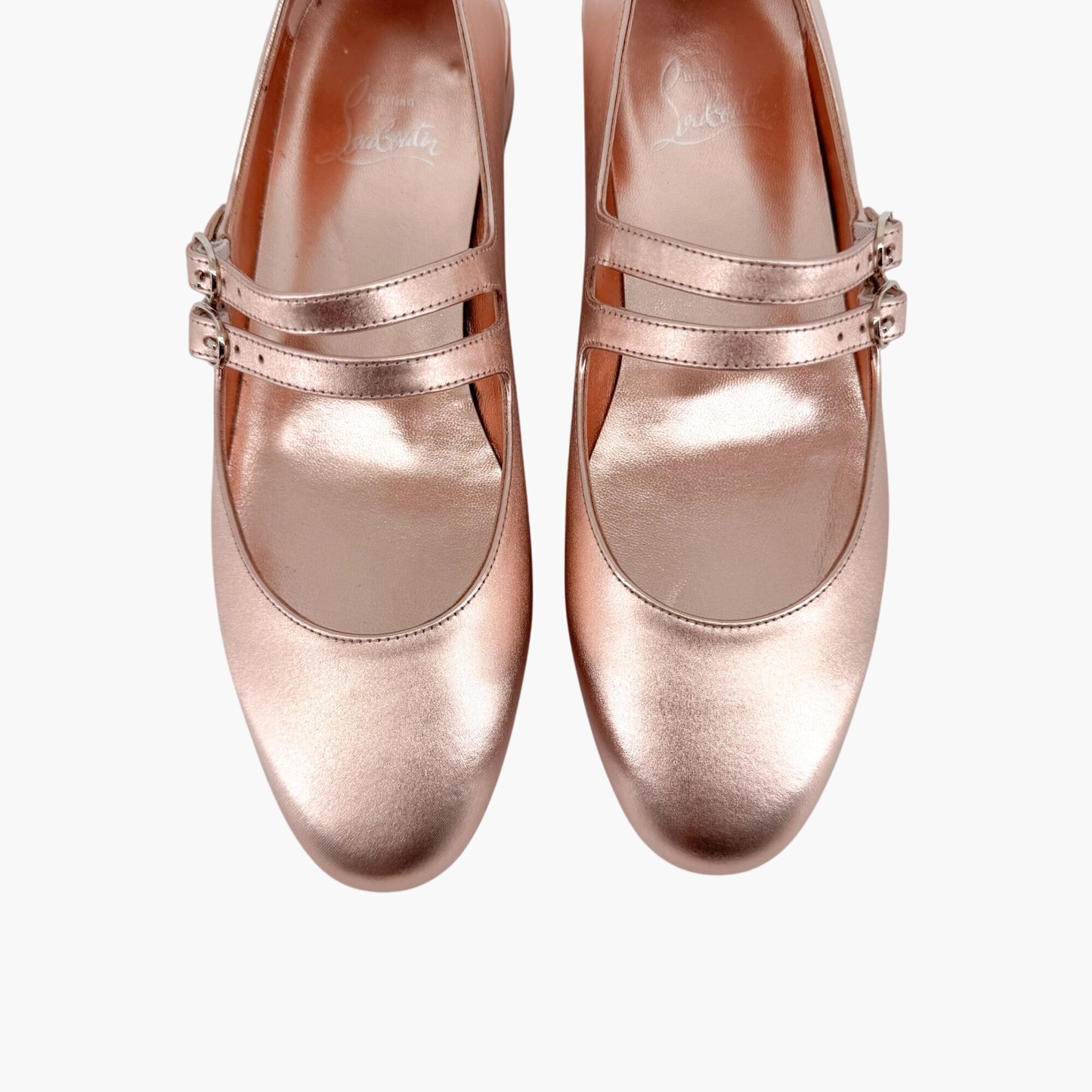 Christian Louboutin Sweet Jane Flats in Leche Metallic Rose Gold Size 36.5