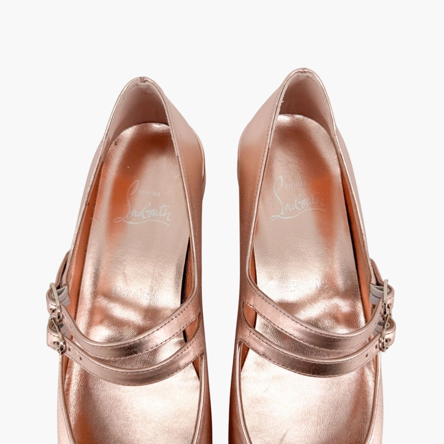 Christian Louboutin Sweet Jane Flats in Leche Metallic Rose Gold Size 36.5