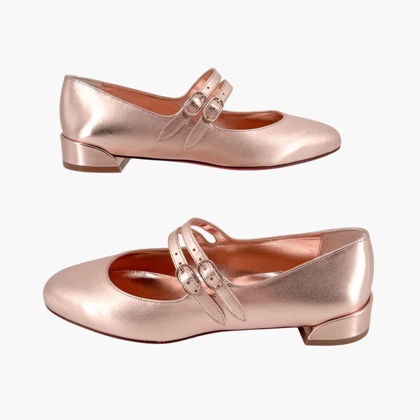 Christian Louboutin Sweet Jane Flats in Leche Metallic Rose Gold Size 36.5