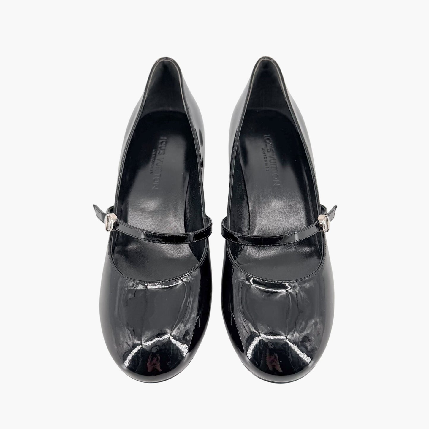 Louis Vuitton Black Patent Uniformes Flower Heel Pumps Size 37