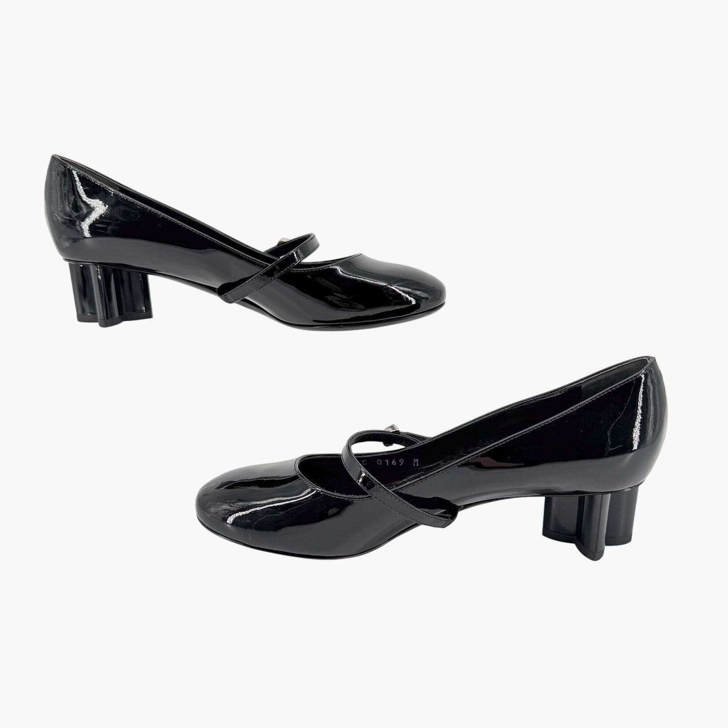 Louis Vuitton Black Patent Uniformes Flower Heel Pumps Size 37