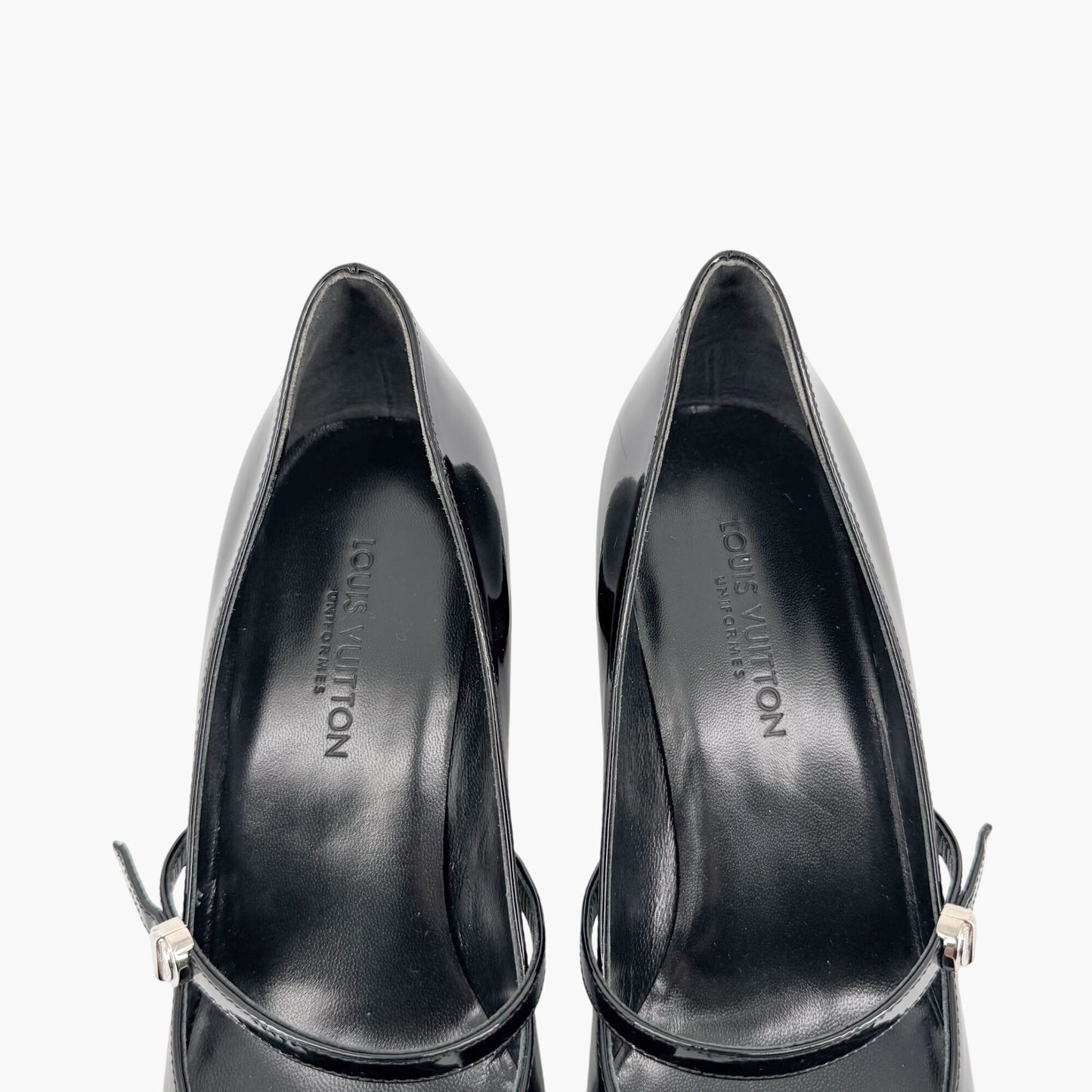 Louis Vuitton Black Patent Uniformes Flower Heel Pumps Size 37