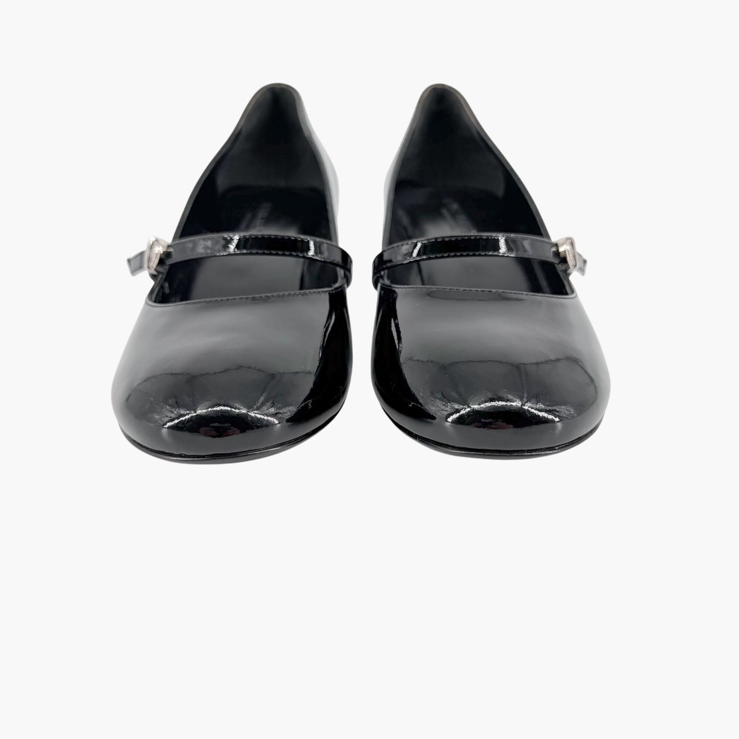 Louis Vuitton Black Patent Uniformes Flower Heel Pumps Size 37