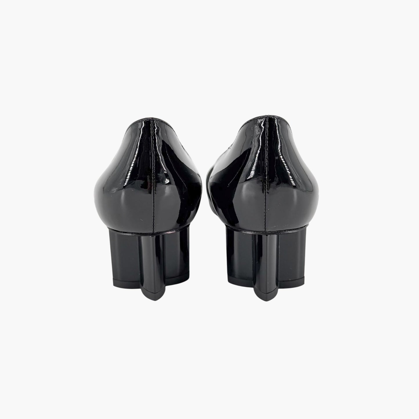 Louis Vuitton Black Patent Uniformes Flower Heel Pumps Size 37
