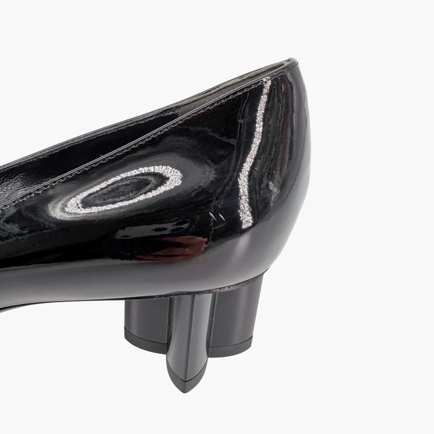 Louis Vuitton Black Patent Uniformes Flower Heel Pumps Size 37