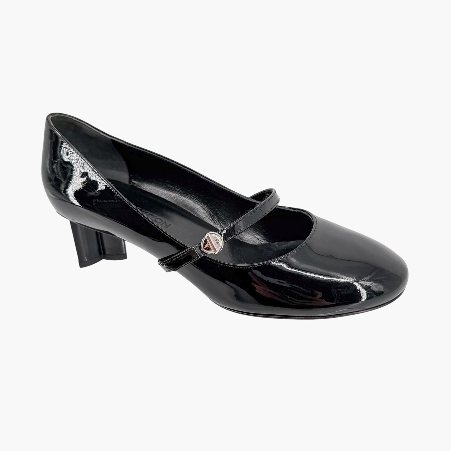 Louis Vuitton Black Patent Uniformes Flower Heel Pumps Size 37