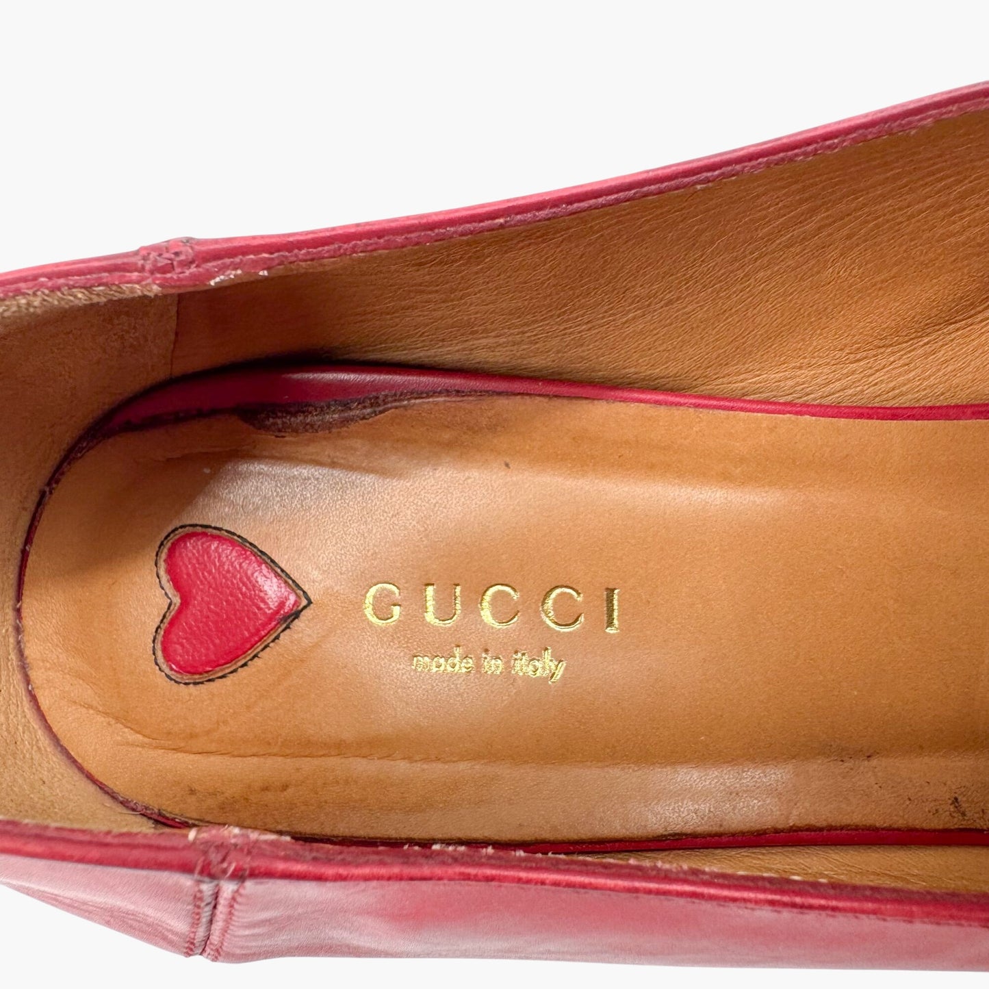 Gucci Peyton GG Web Stripe Loafer Pumps in Red Leather – Size 41.5