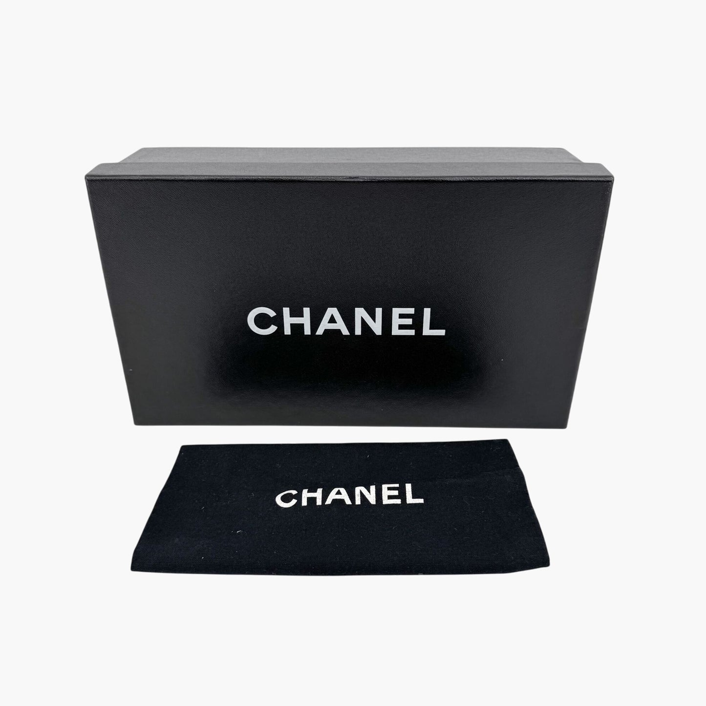 Chanel Cap Toe CC Ballet Flats in Black Patent Leather Size 38.5