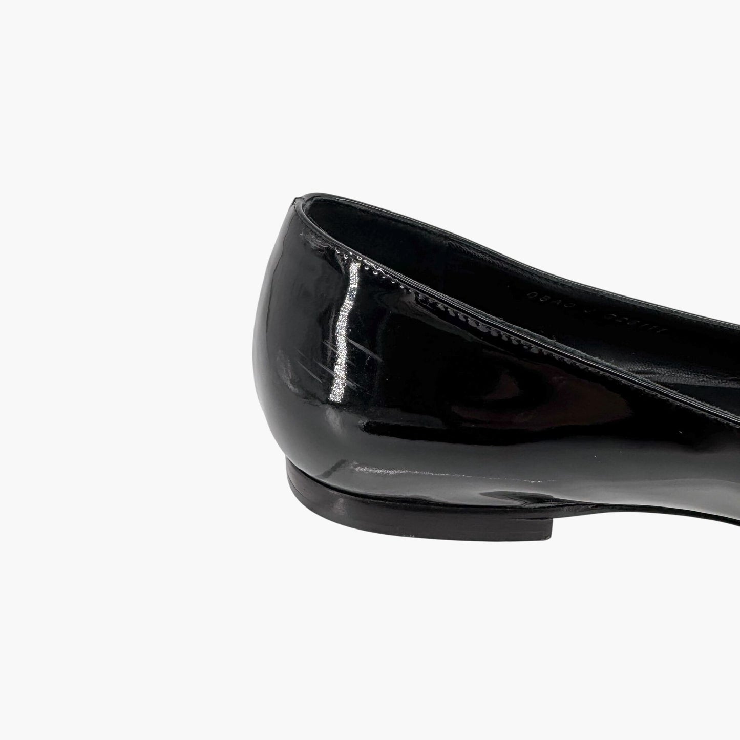 Chanel Cap Toe CC Ballet Flats in Black Patent Leather Size 38.5