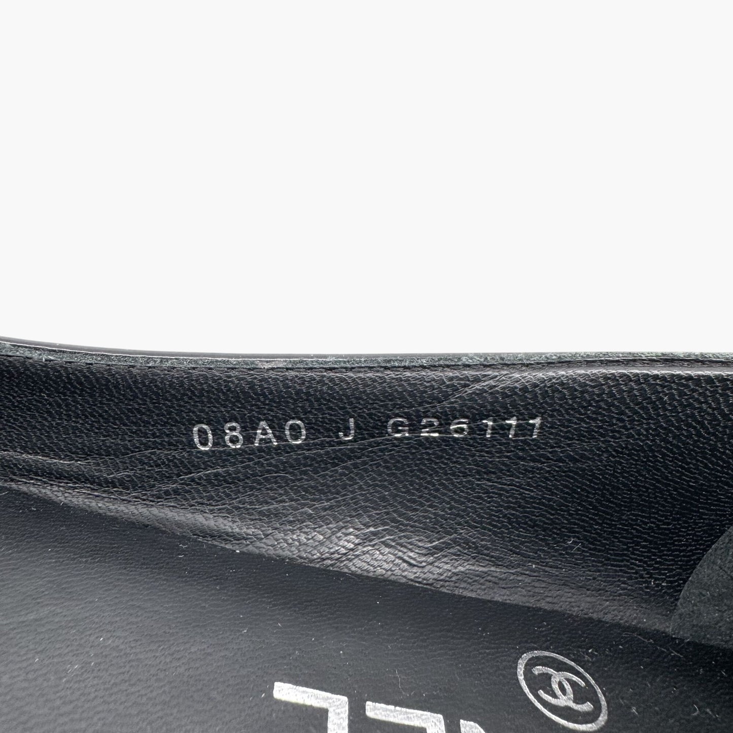 Chanel Cap Toe CC Ballet Flats in Black Patent Leather Size 38.5