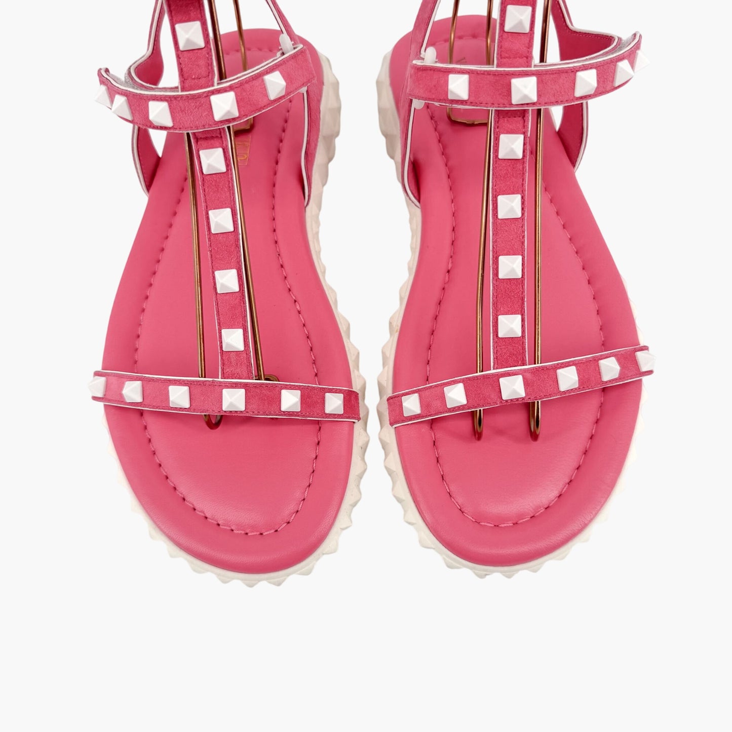 Valentino Garavani Free Rockstud Gladiator Sandals in Pink Suede – Size 39