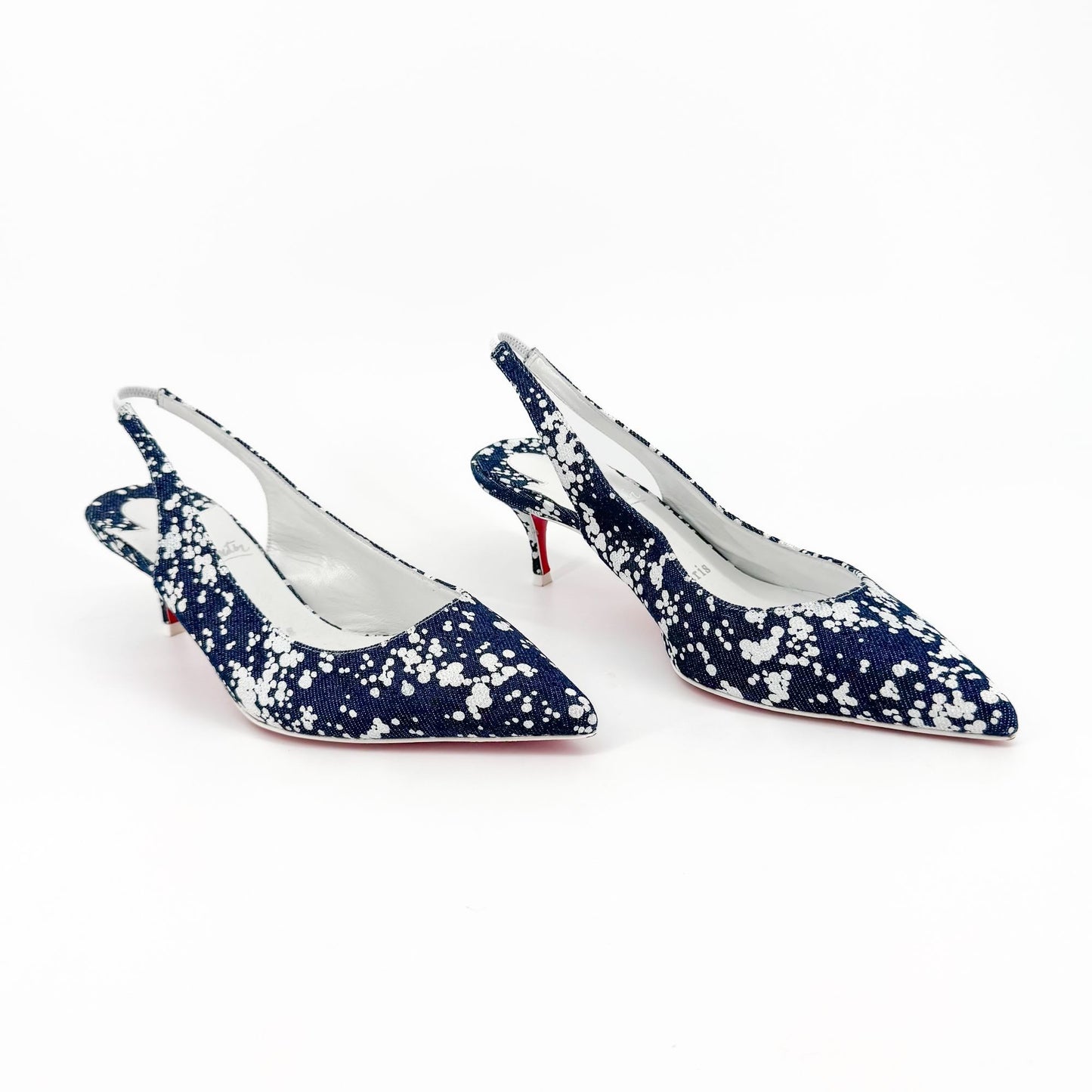 Christian Louboutin Kate Sling 55 Denim Slingback Pumps in Blue – Size 37
