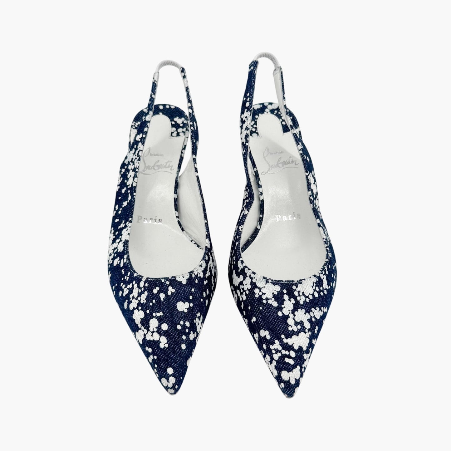Christian Louboutin Kate Sling 55 Denim Slingback Pumps in Blue – Size 37