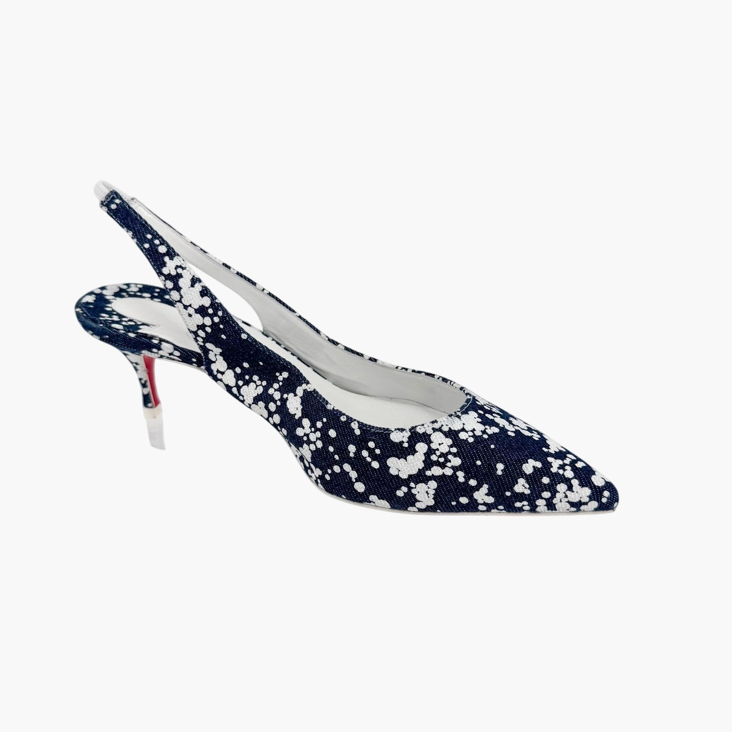 Christian Louboutin Kate Sling 55 Denim Slingback Pumps in Blue – Size 37