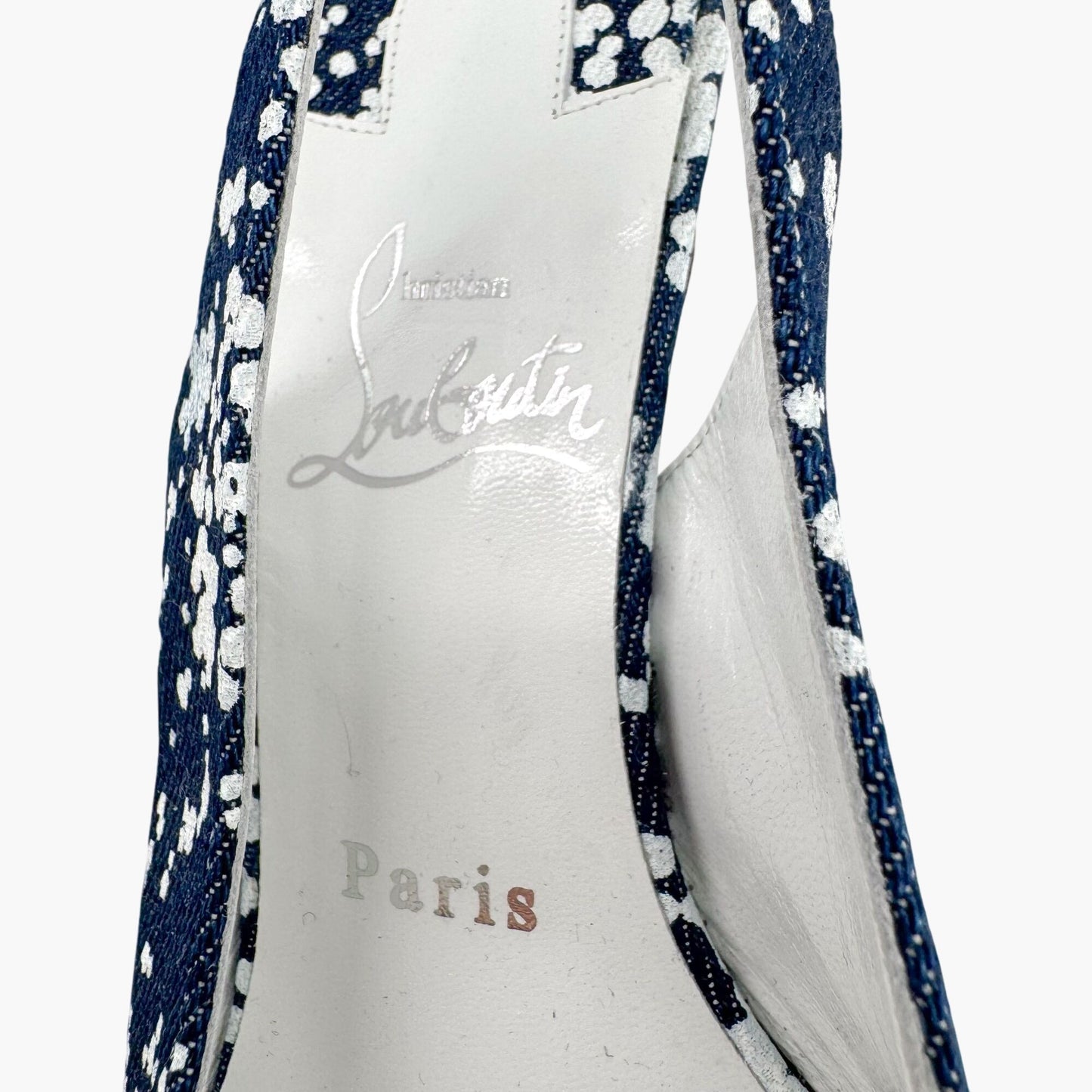 Christian Louboutin Kate Sling 55 Denim Slingback Pumps in Blue – Size 37