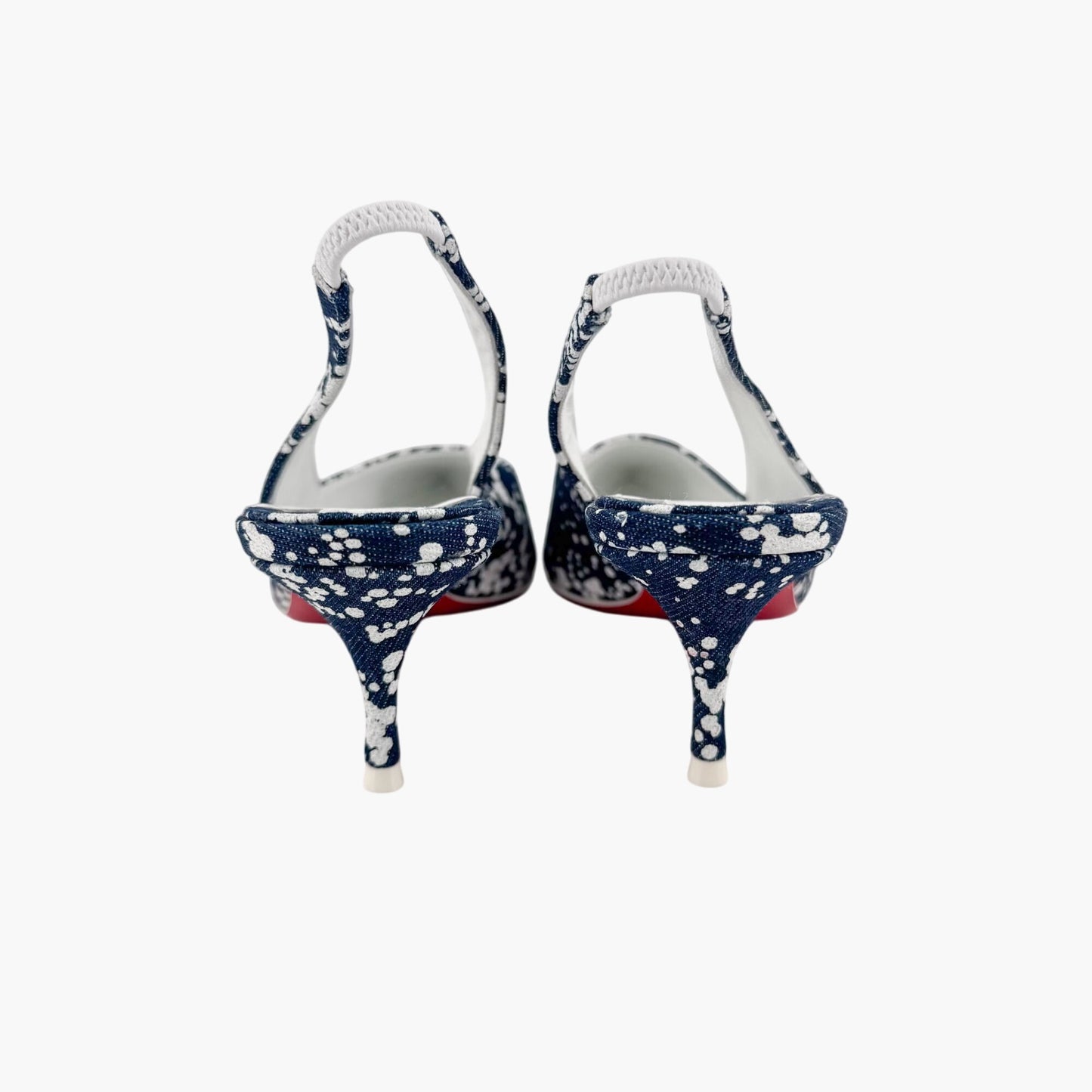 Christian Louboutin Kate Sling 55 Denim Slingback Pumps in Blue – Size 37